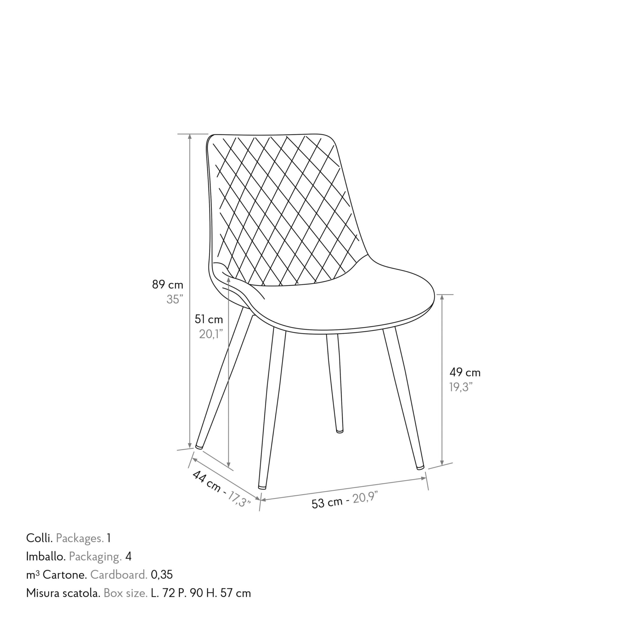 SET 4 Scaune Point tesatura, structura metalica - 7