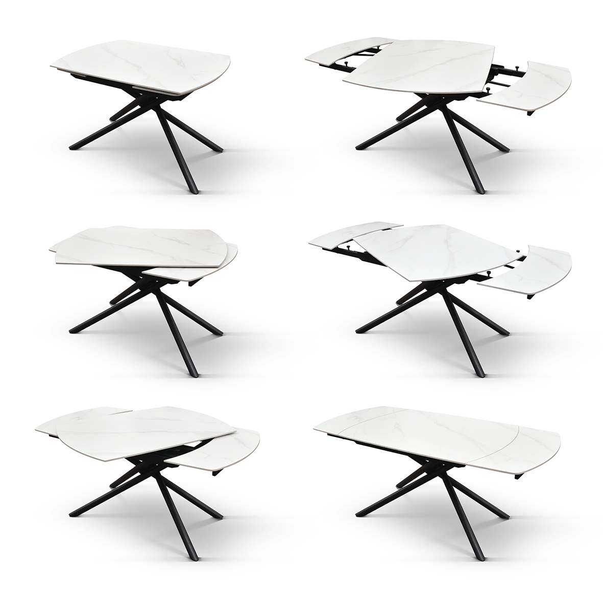 Masa ceramica extensibila Rotativa White  120 x 88 x h 76 cm - 3