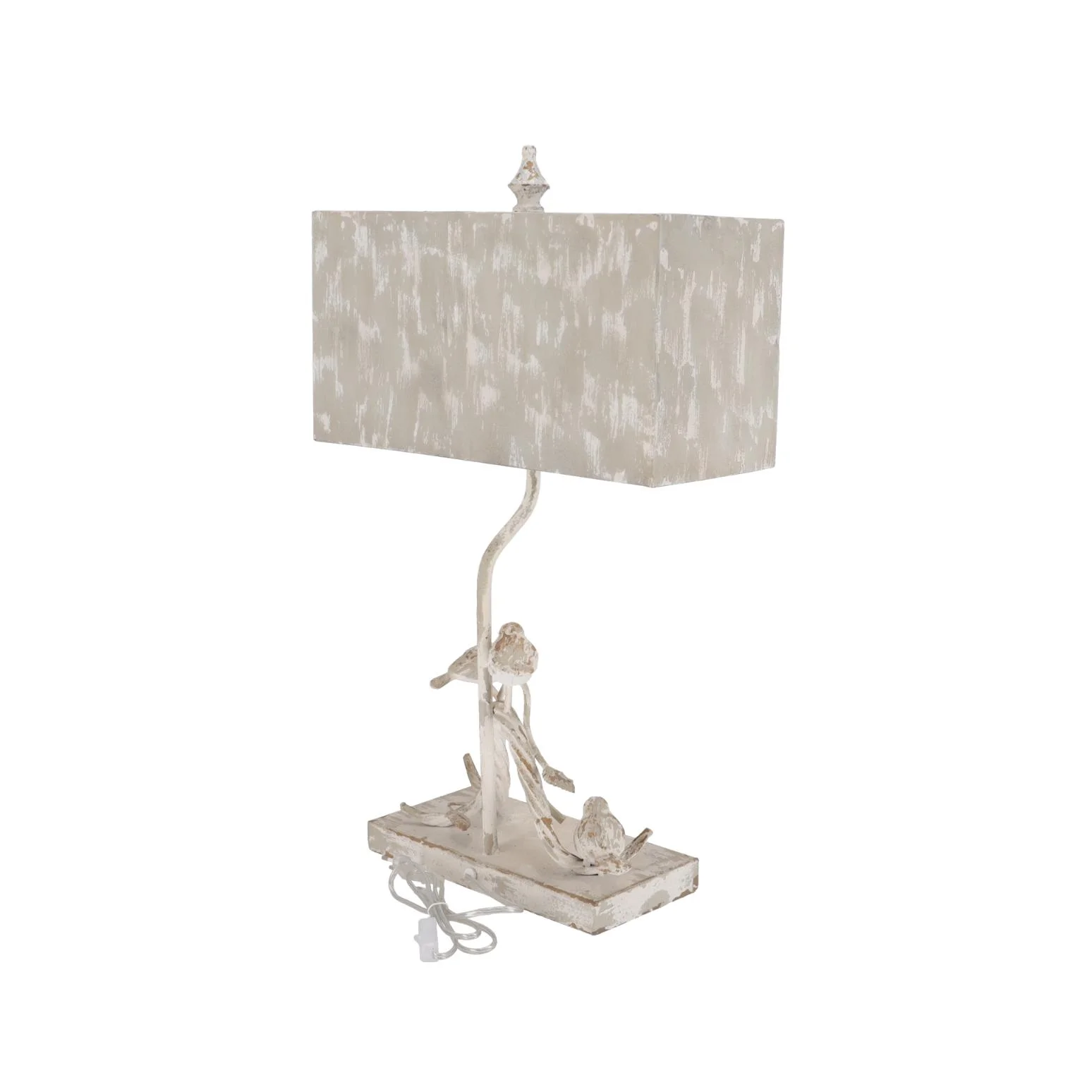 Lampa Shabby Chic Birds metal si rasina h 63 cm - 6