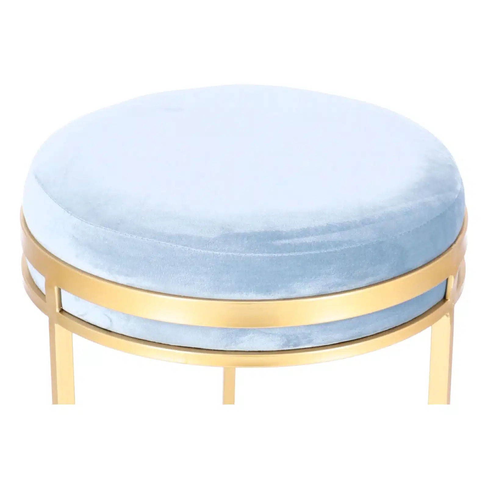 Set taburete Aqua metalice cu sezut din catifea, baza aurie, design modern  2 piese - 5