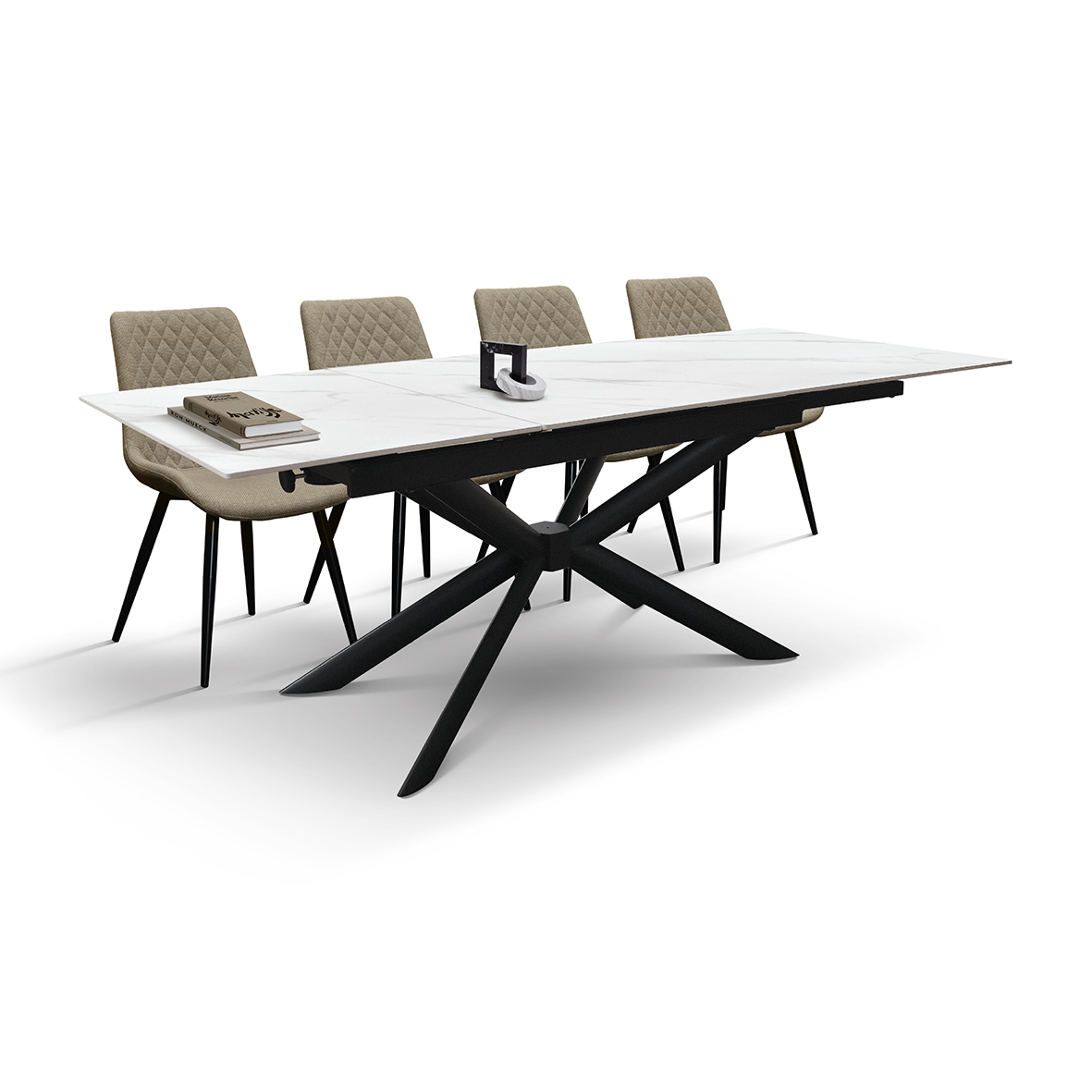 Masă Paris Rotativă extensibilă, ceramică-picior metalic 160 cm/90 cm/ 76 cm - 11