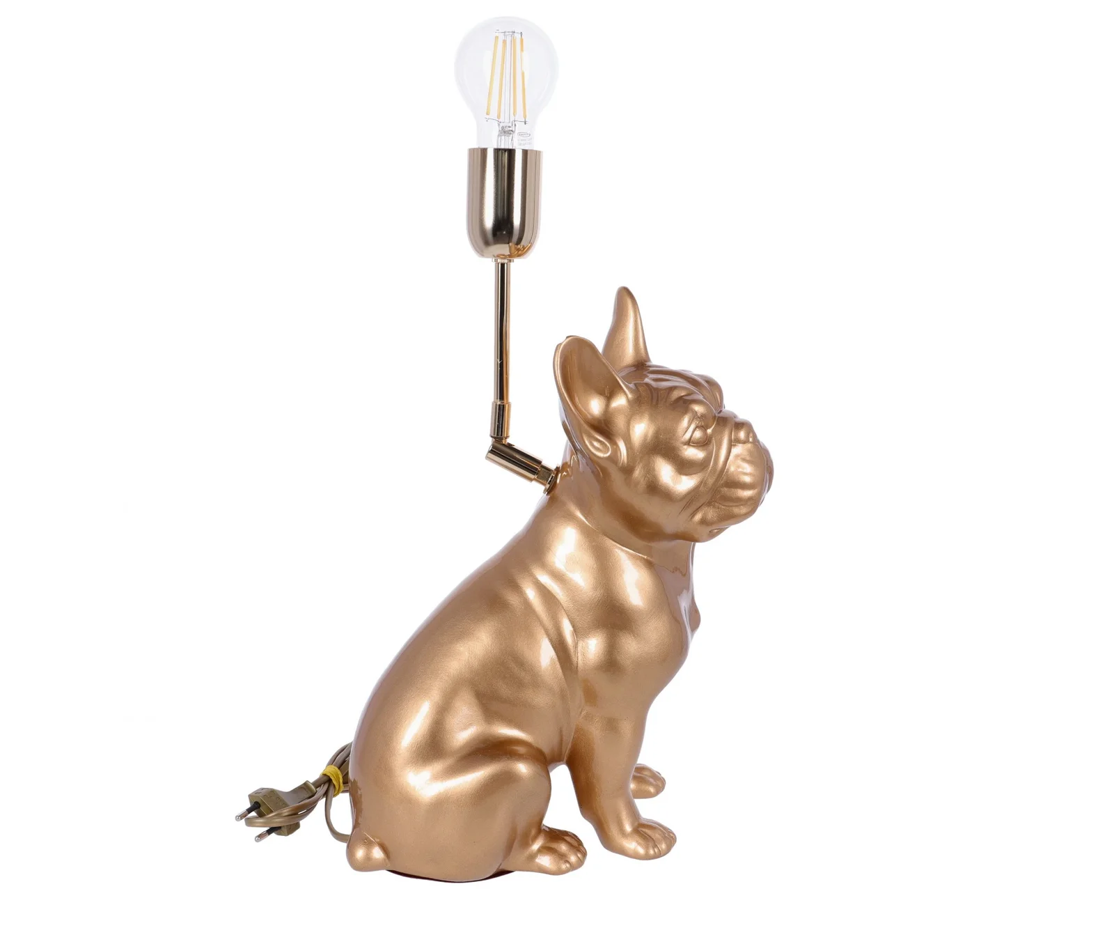 Lampa ceramica Bulldog auriu h 35 cm - 4