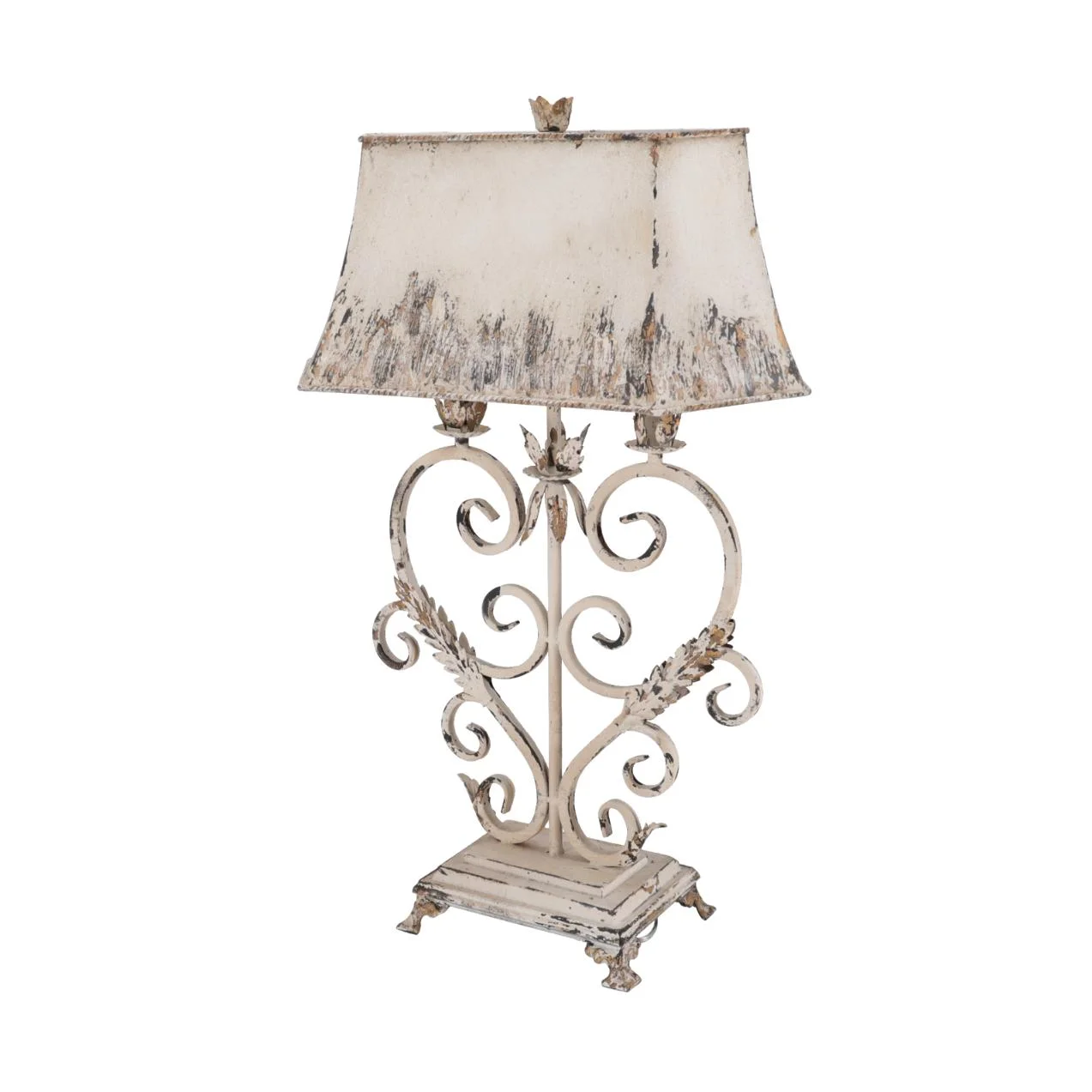 Lampa Shabby Chic Heart rasina si metal h 78 cm - 4
