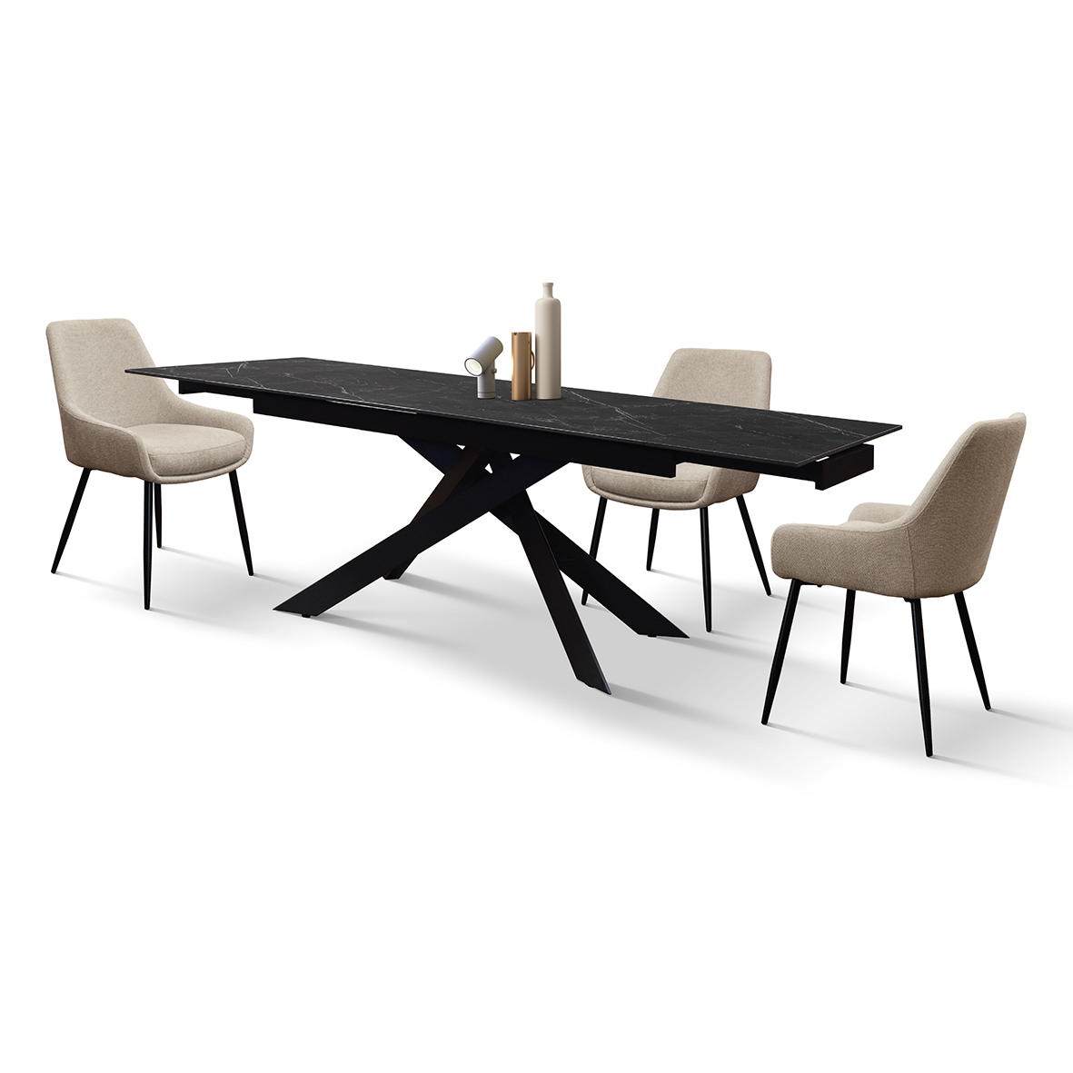 Masa ceramica extensibila Calacatta 160 cm/ 90 cm/ h76 cm - 6