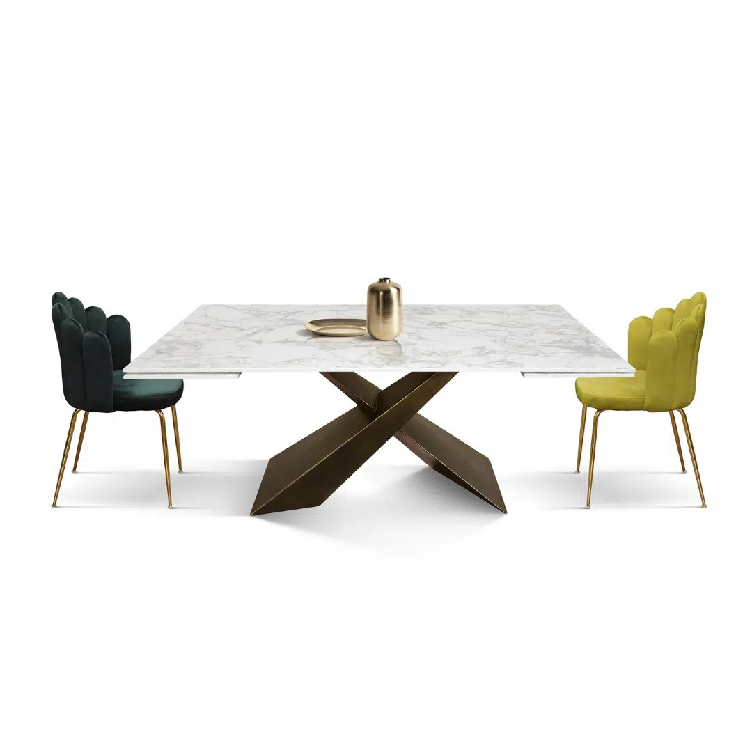 MIRABELLE-MASA BLAT DREPTUNGHIULAR CERAMICA ALB - PICIOR METALIC BRONZ 180 cm/90 cm - 6