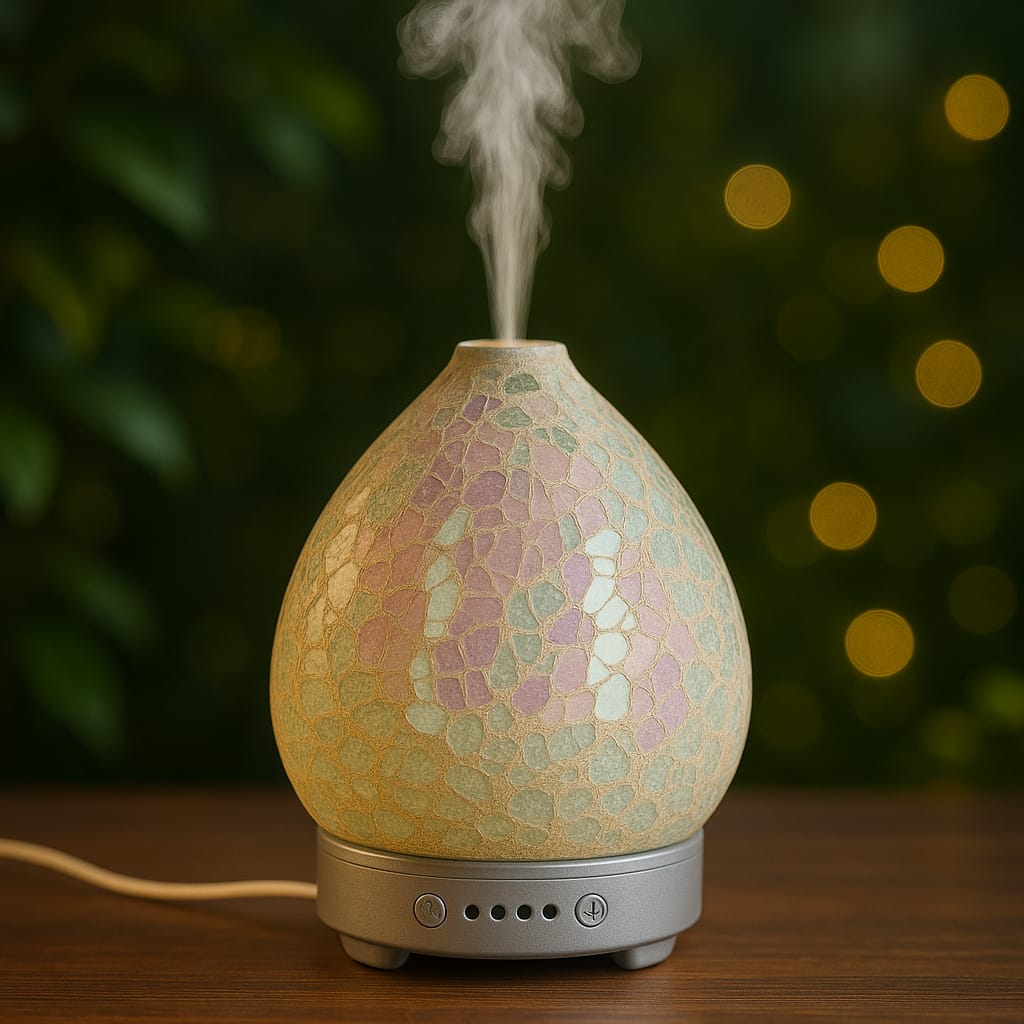 Lampa de masa cu difuzor aromaterapie Mozaic Bianco h 16 cm - 5