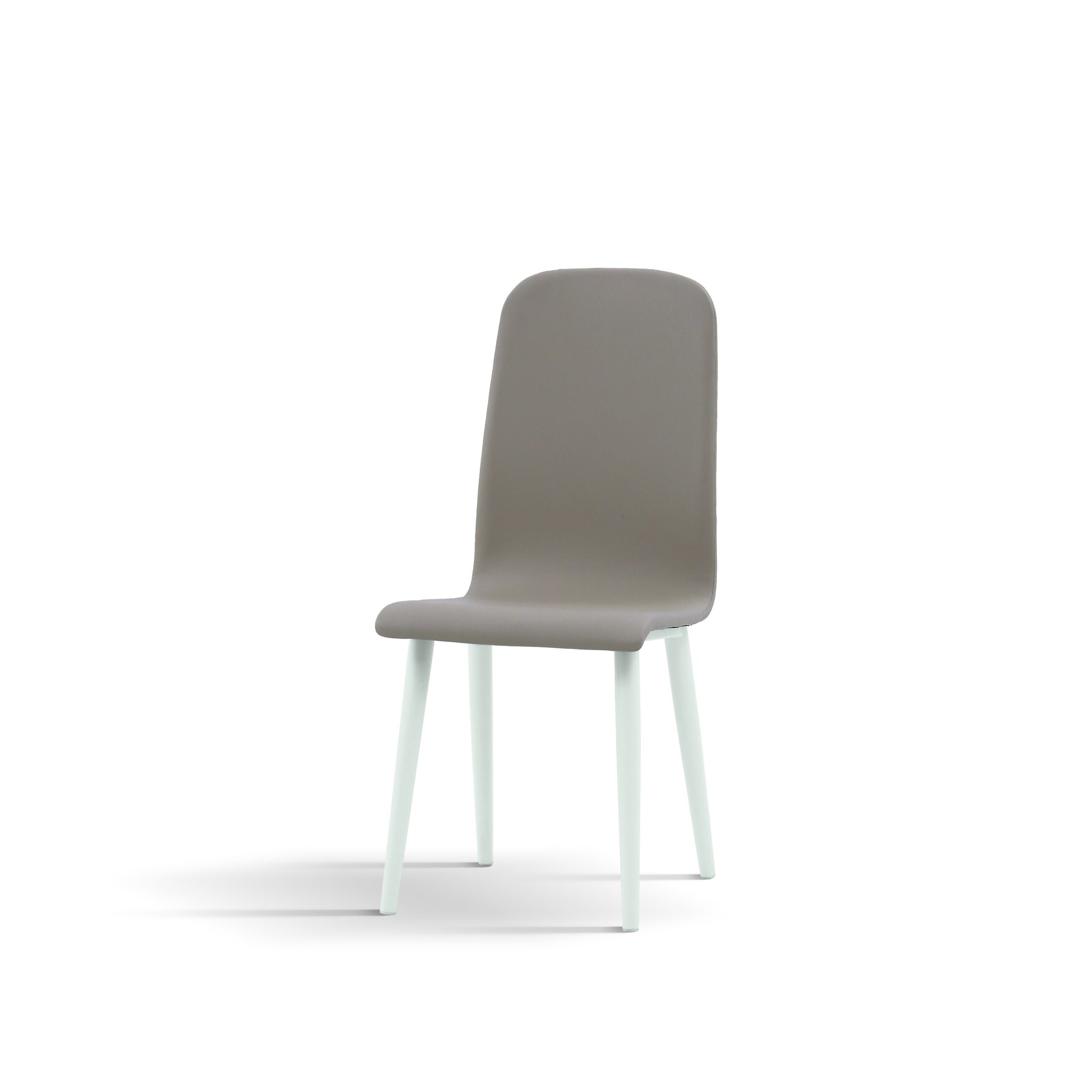 Scaun  Arianna, imitatie piele si picior metalic alb - 2
