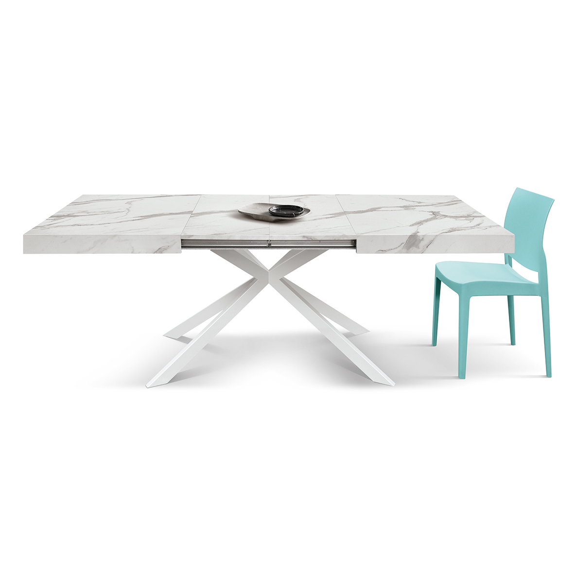 Masa extensibila SPIDER, blat ALB MARMORAT - 10