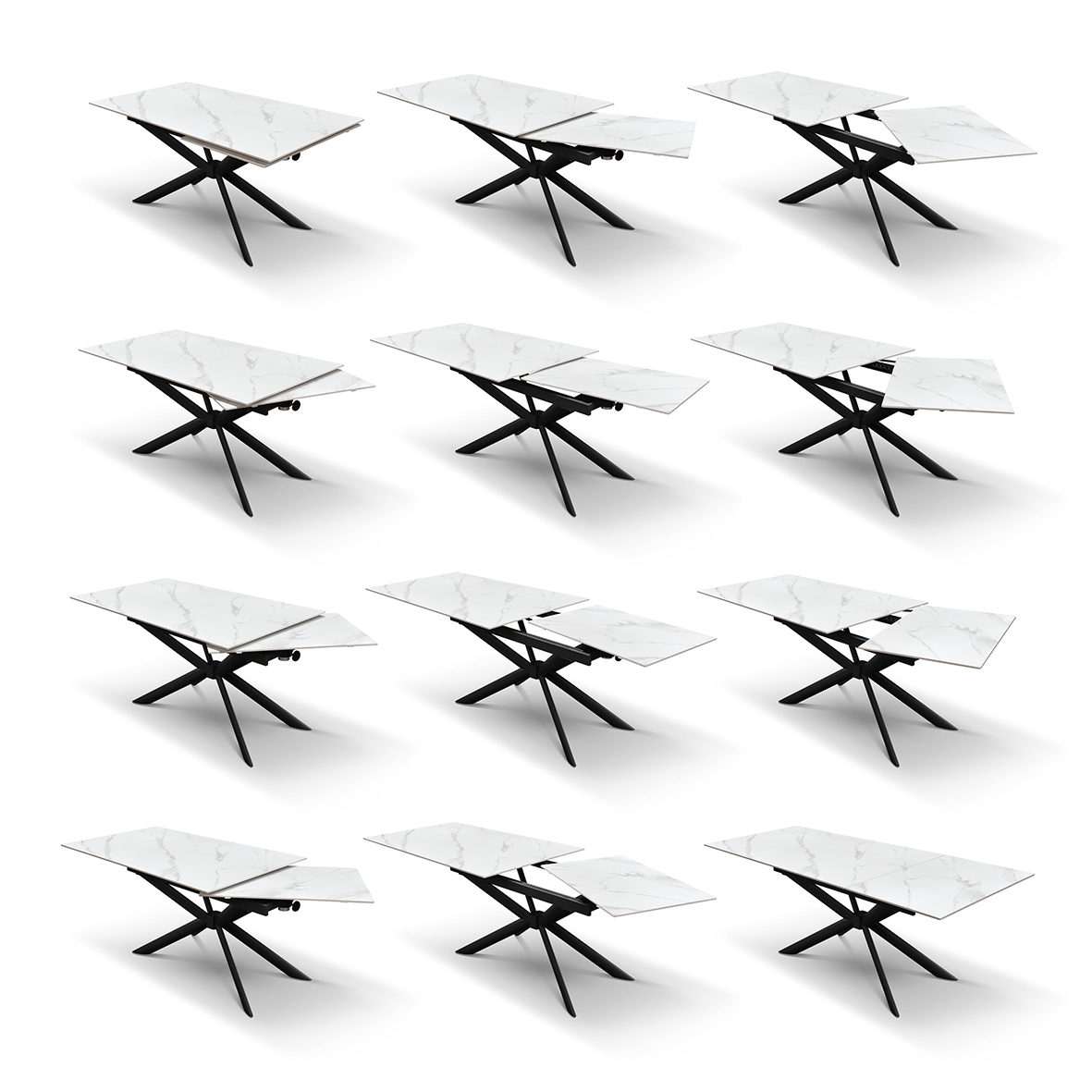 Masă Paris Rotativă extensibilă, ceramică-picior metalic 160 cm/90 cm/ 76 cm - 6