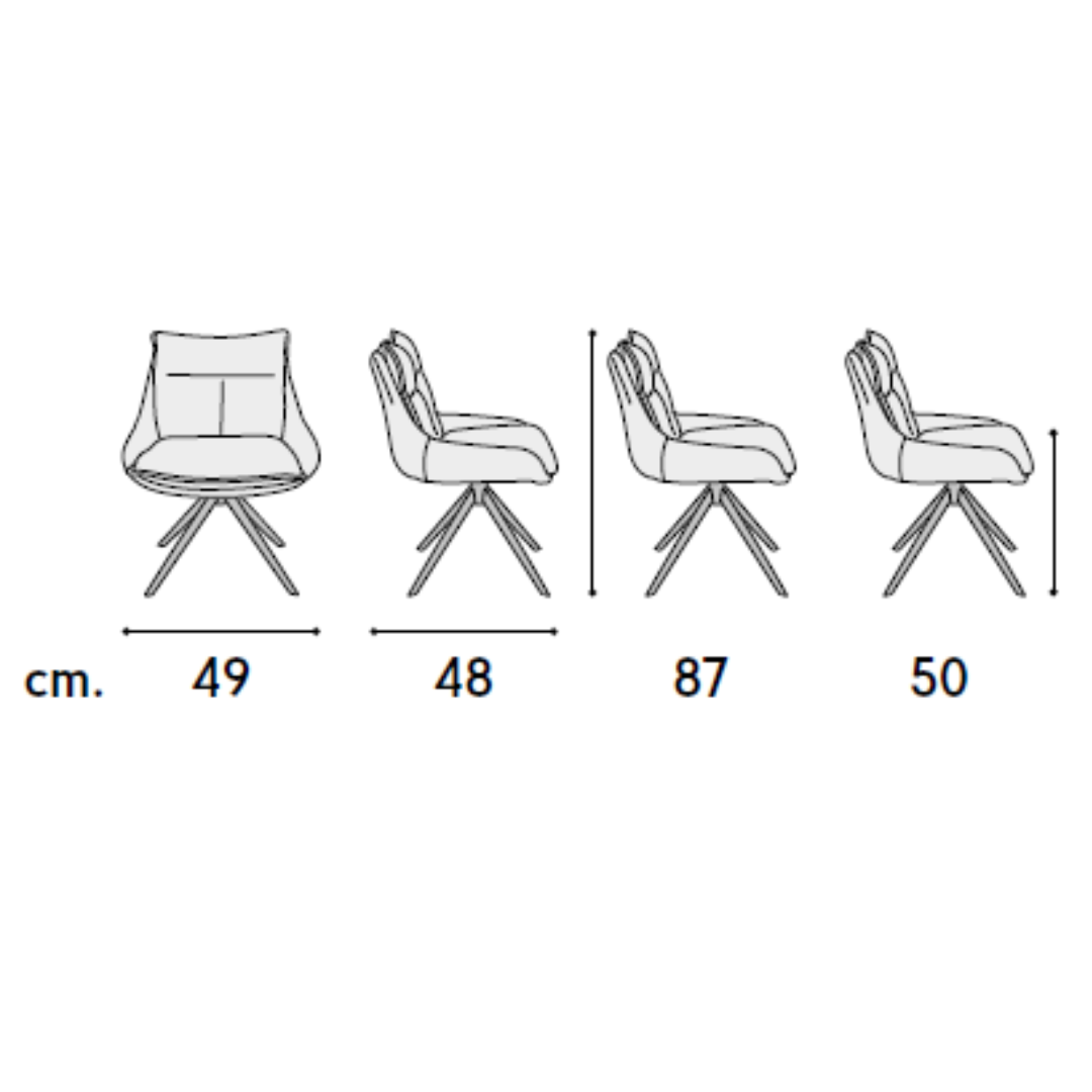 SET 2 Scaune Magnum, structura metalica, tesatura - 6