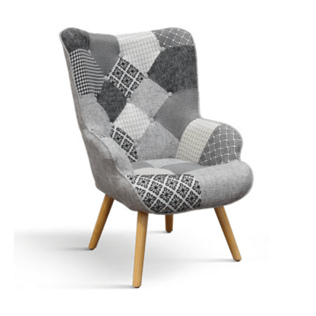 Fotoliu Patchwork, structura metalica, tesatura multicolora - 24