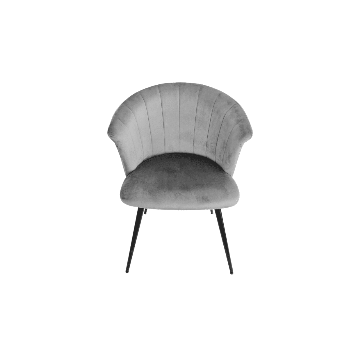 Set 2 Scaune tip fotoliu Shell ,structura metalica, catifea gri - 4