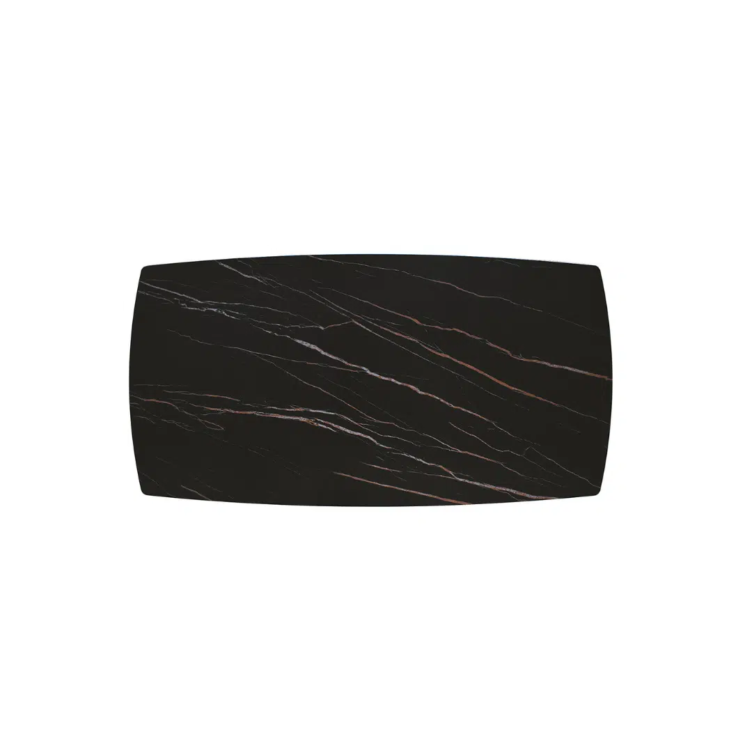 MIRABELLE-MASA BLAT ROTUNJIT CERAMICA NEGRU CU AURIU MAT EXTENSIBILA -PICIOR METALIC BRONZ 180 cm /90 cm - 5