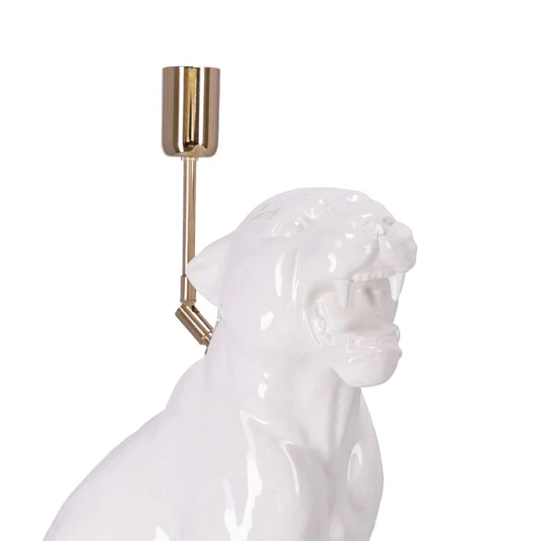 Lampa ceramica Leopard Alb h 45 cm - 4