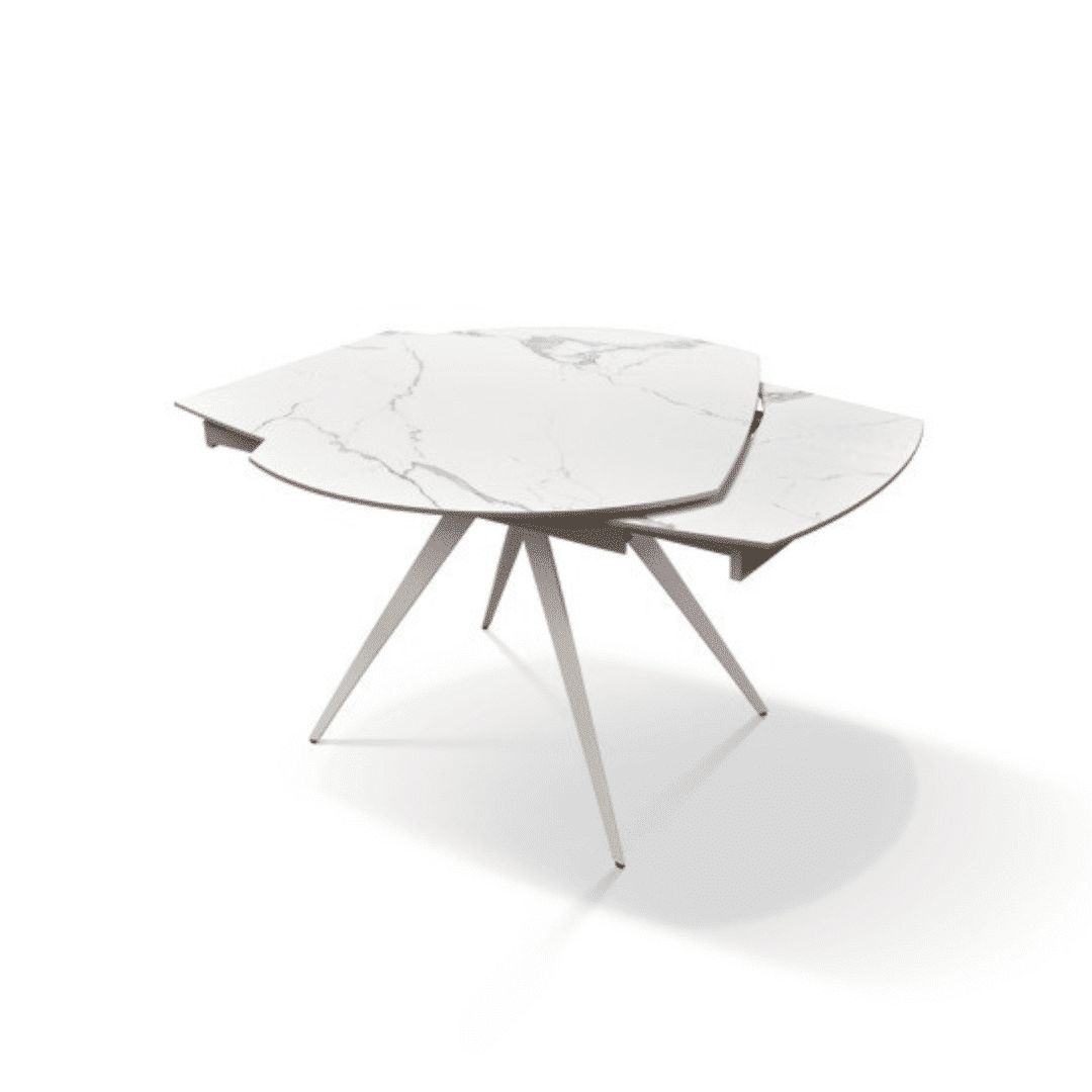 Masă Daisy Rotativă extensibilă, Sticlă ceramică-picior metalic - 6