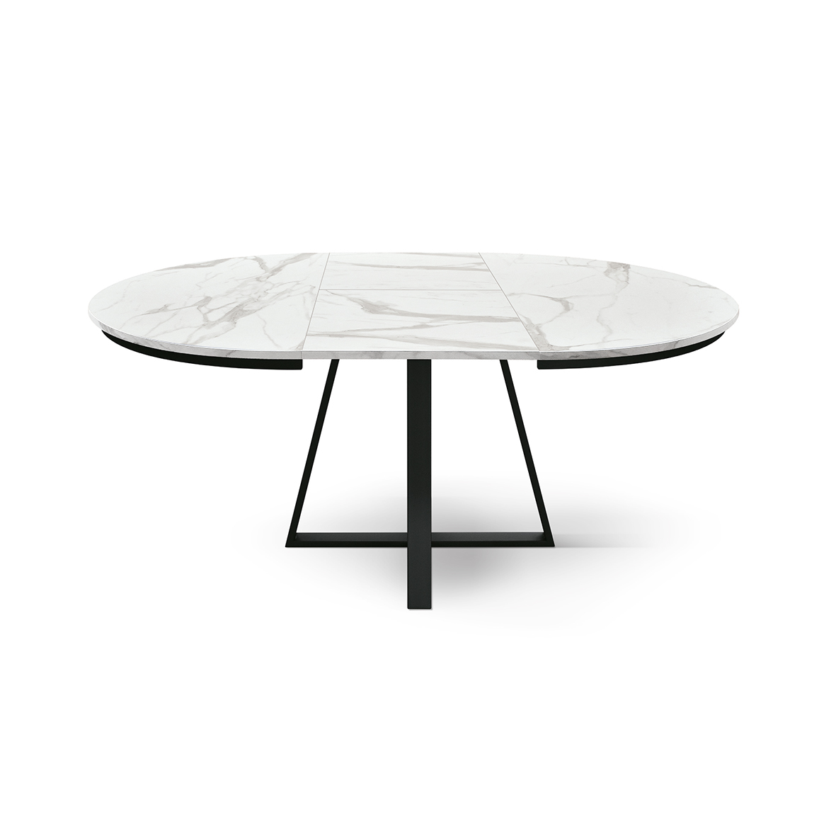 Masa rotunda extensibila Melania, blat Alb Marmorat Ø 120 cm - 10