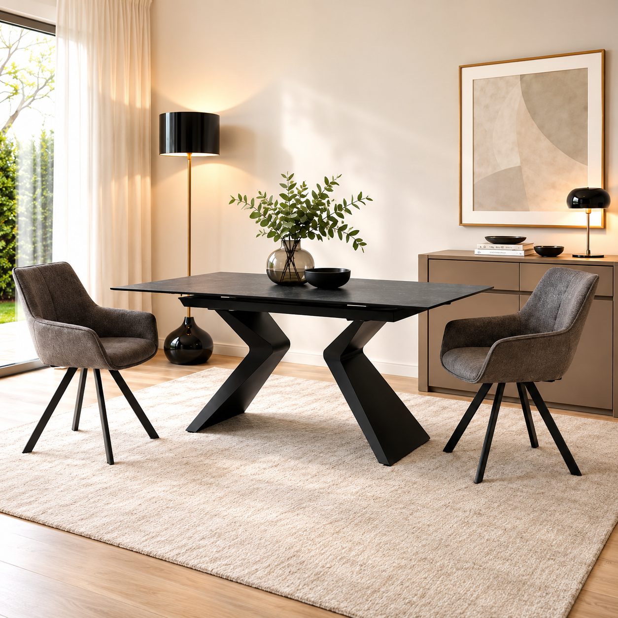 Masă extensibilă ceramică Miro Black, 180 cm/90 cm - 2