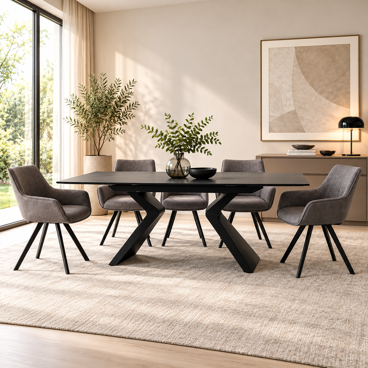 Masă extensibilă ceramică Miro Black, 180 cm/90 cm - 1